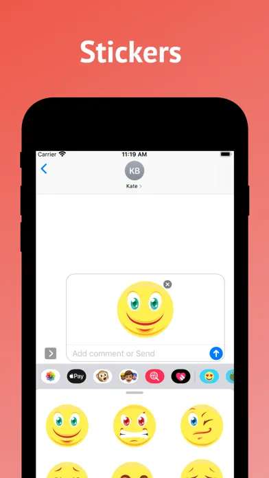 Captures d'écran de Cute emoji & stickers for text