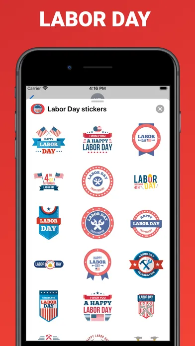 Labor Day - USA emoji stickers スクリーンショット