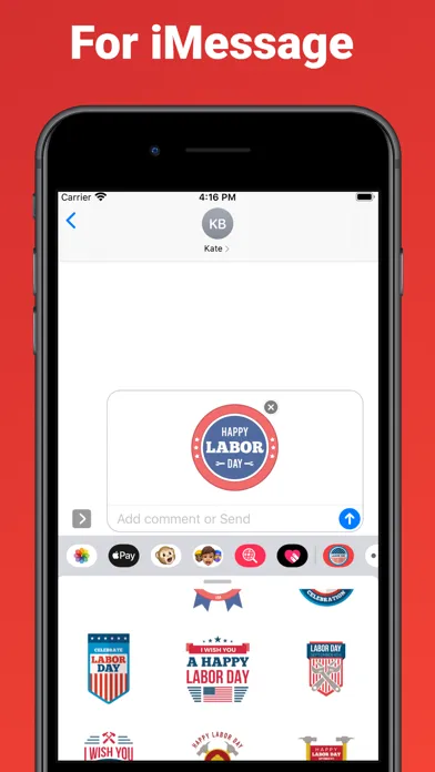 Labor Day - USA emoji stickers スクリーンショット