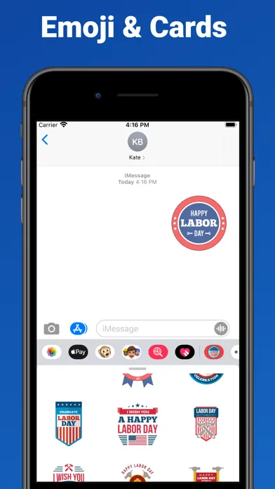 Labor Day - USA emoji stickers スクリーンショット