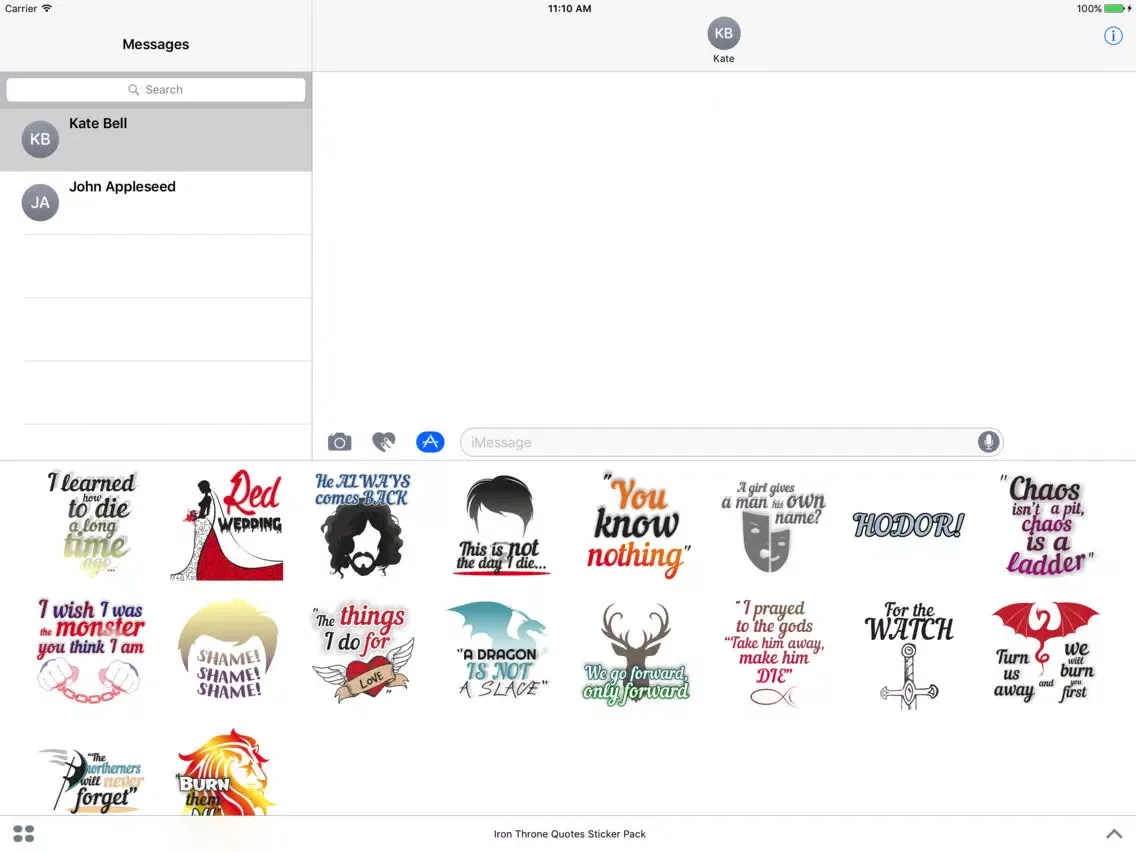 Iron Throne - Quotes Sticker Pack iPad  スクリーンショット