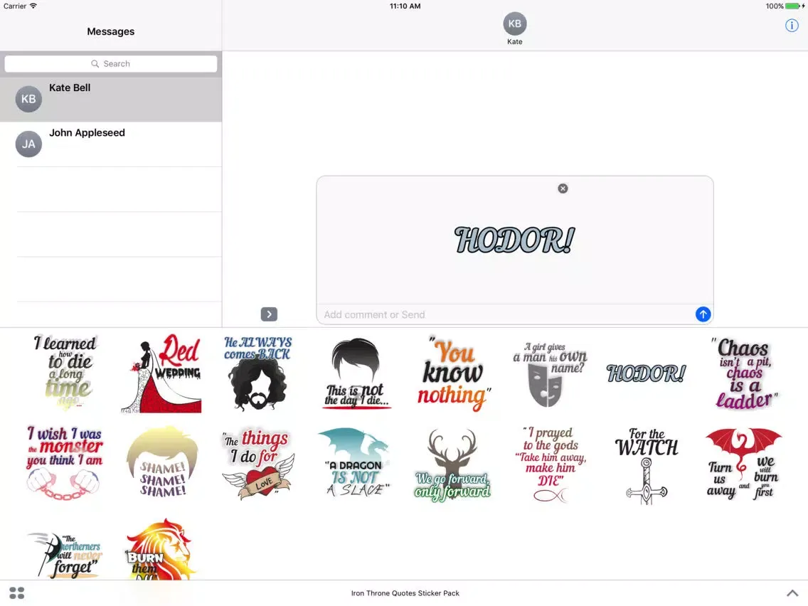 Iron Throne - Quotes Sticker Pack iPad  スクリーンショット