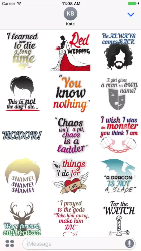 Iron Throne - Quotes Sticker Pack スクリーンショット