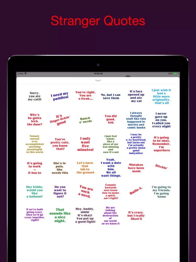 Stranger Quotes - From 80s iPad 应用截图