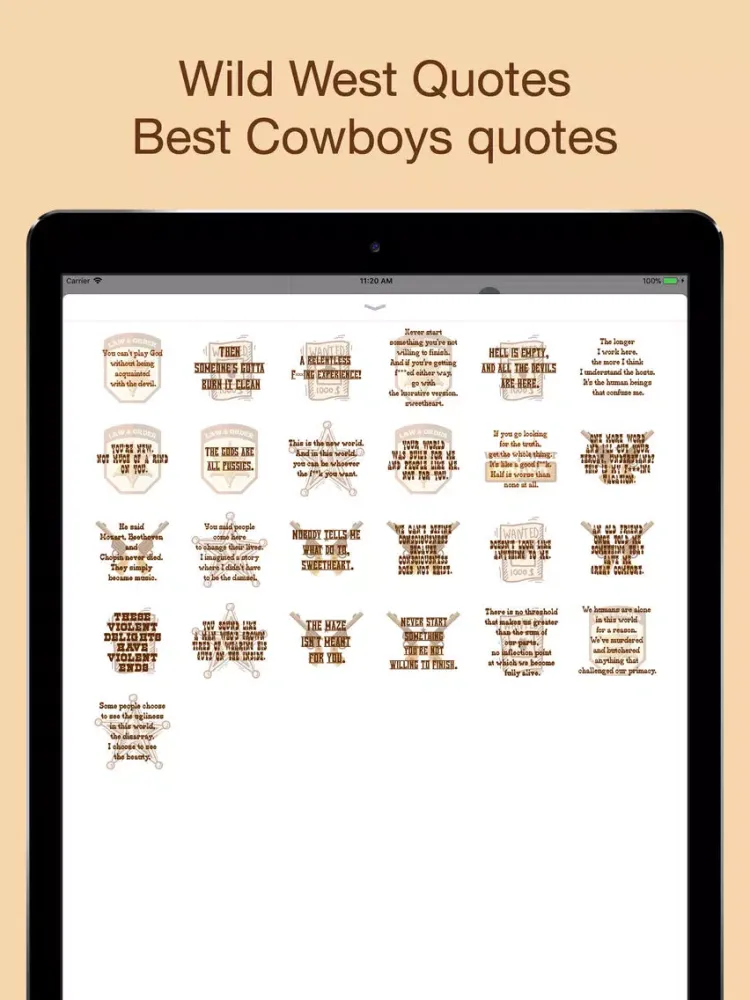 Wild West Quotes iPad  Ekran Görüntüleri