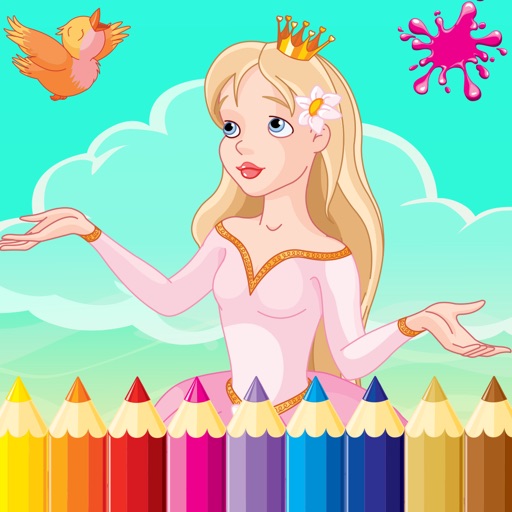 Princess & Prince Paint Draw Coloring Book For Kid