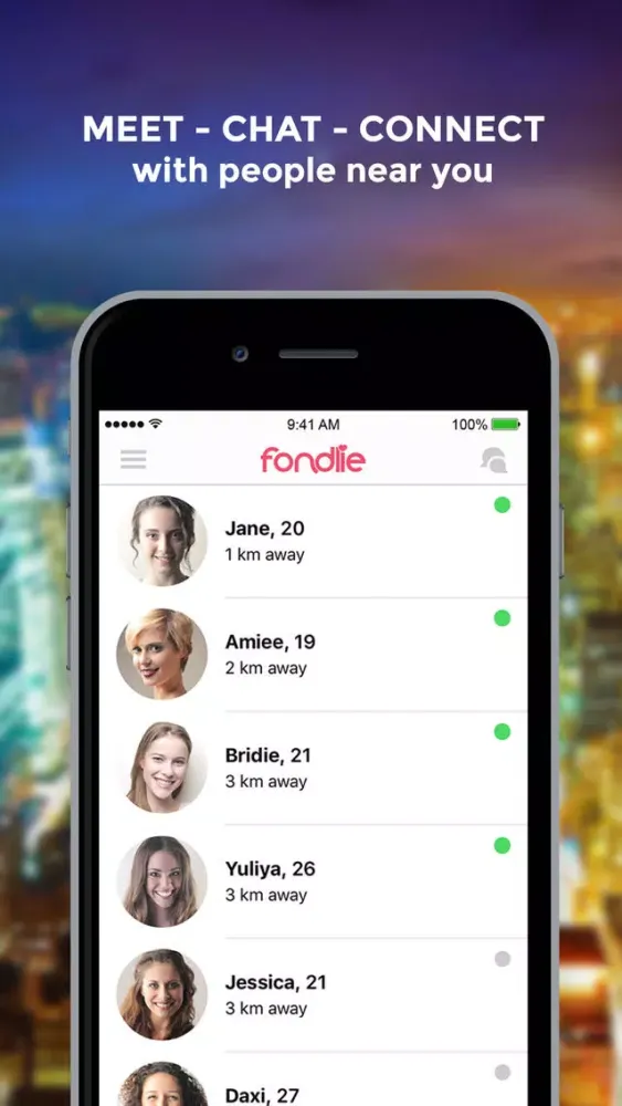 Capturas de tela do Fondlie - Meet, Chat, Connect with people near you