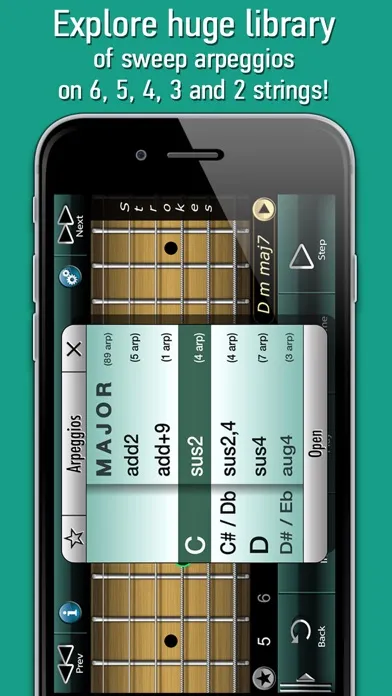 Capturas de tela do Sweep Picking Guitar Arpeggios