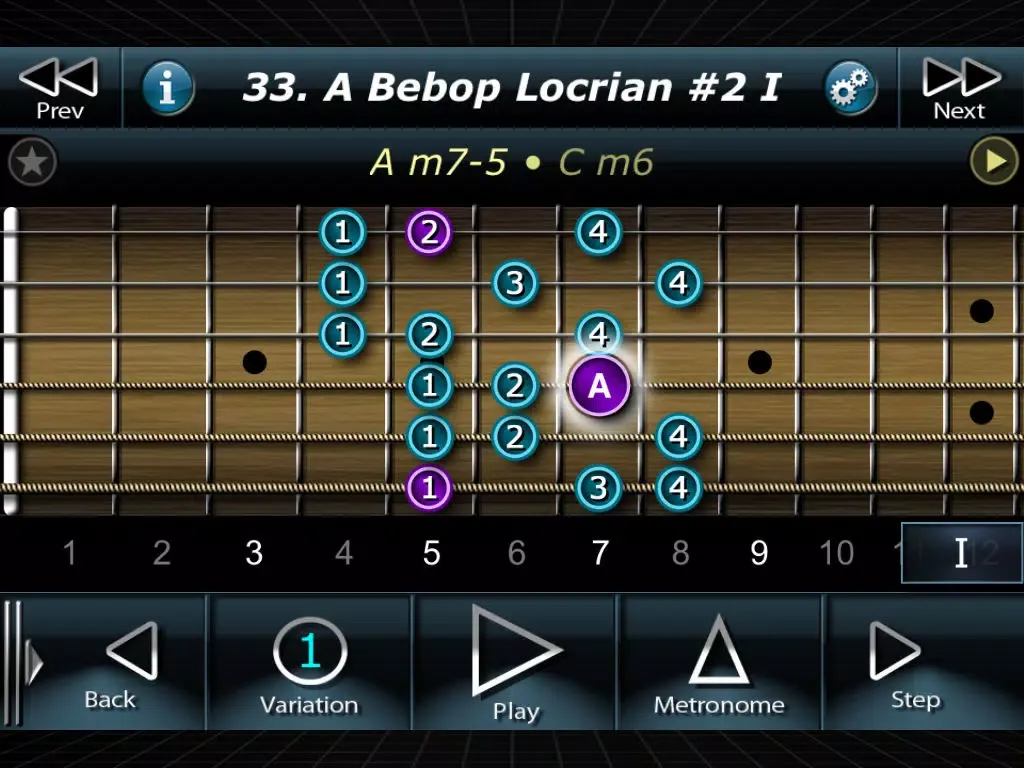 Bebop Scales on Guitar iPad  Screenshots