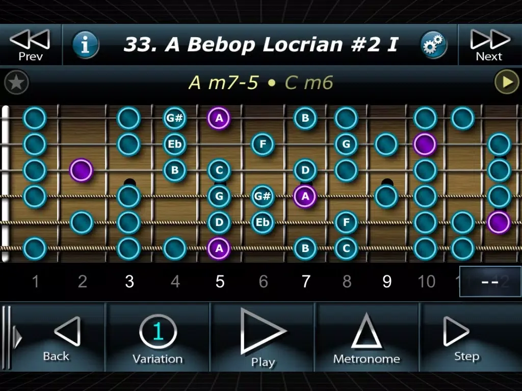 Bebop Scales on Guitar iPad  Screenshots