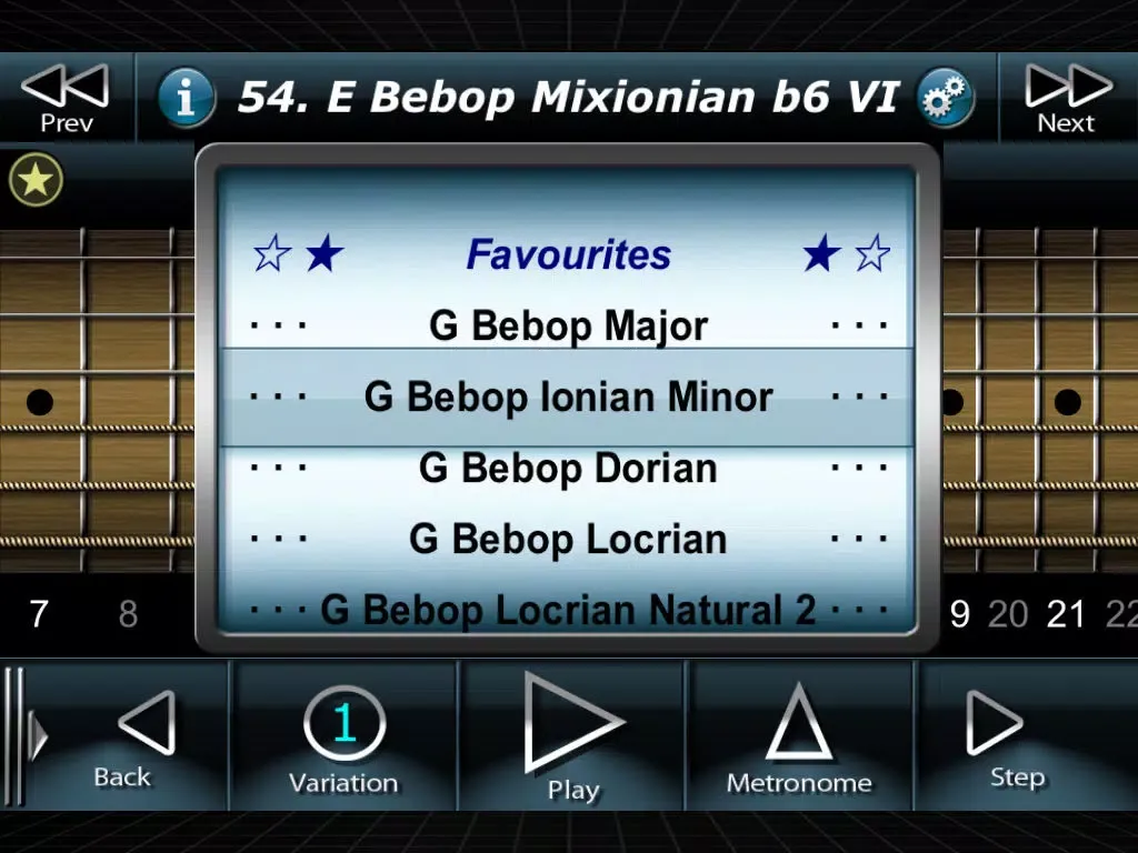 Bebop Scales on Guitar iPad  Screenshots