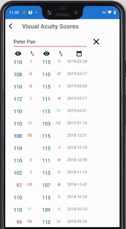 Visual Acuity Charts Screenshots