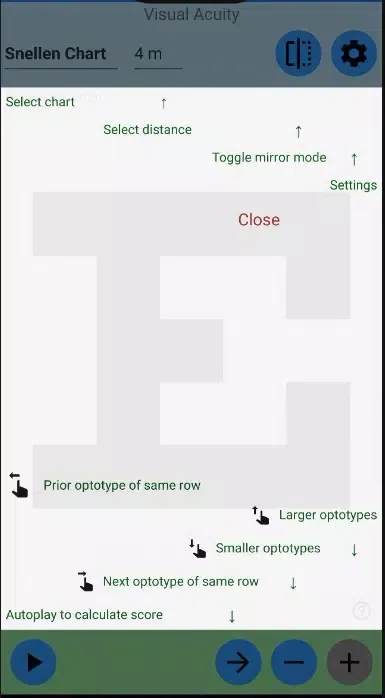 Visual Acuity Charts Screenshots