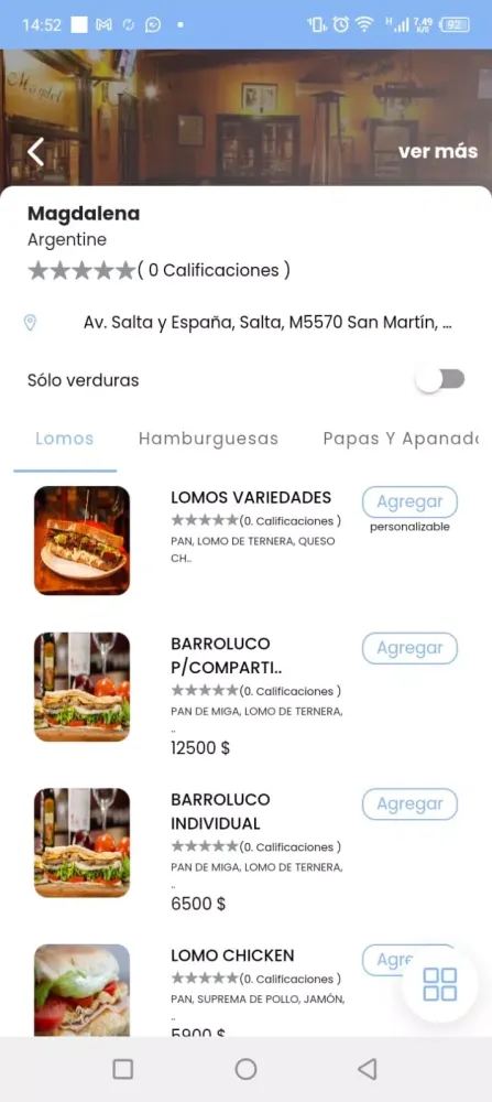 Capturas de tela do Cadeteria San Martín