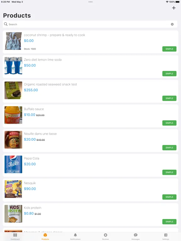 Capturas de tela do Foodaton Vendor Management iPad 
