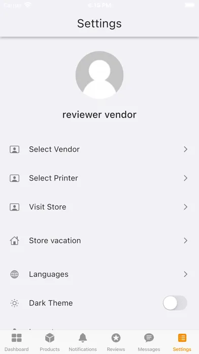 Capturas de tela do Foodaton Vendor Management