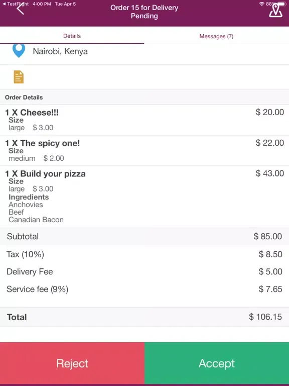Ảnh chụp màn hình của Food Caught Business iPad 