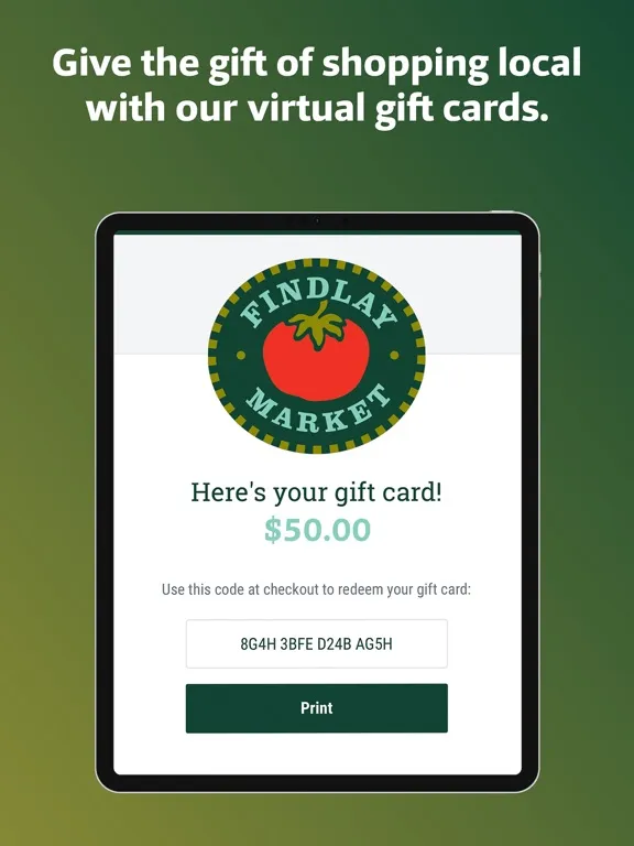 Tangkapan skrin Findlay Market Shopping App iPad 