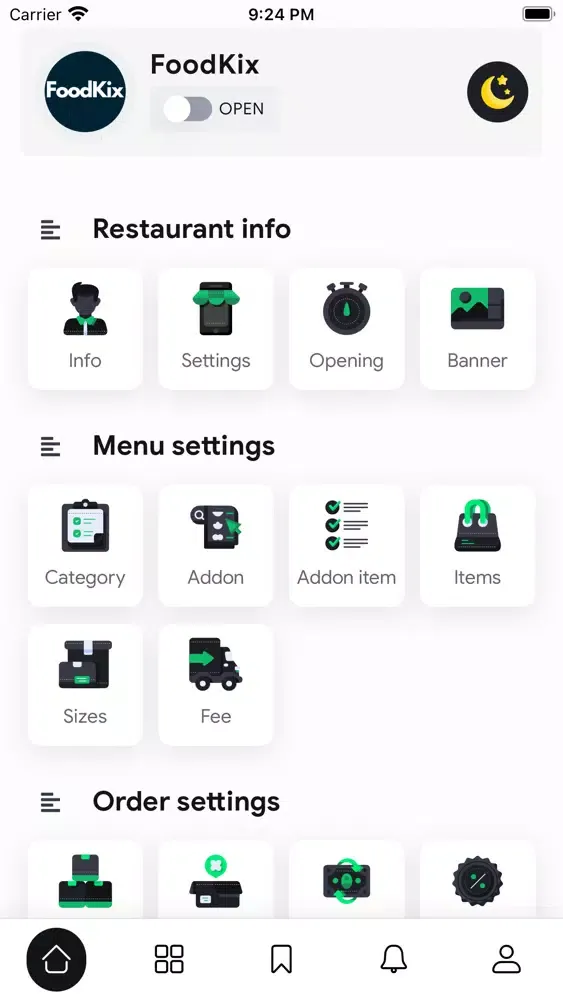 Capturas de tela do FoodKix Store