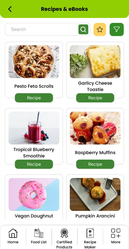 Tangkapan skrin FODMAP Friendly