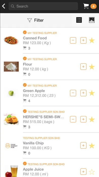 Capturas de tela do Food Market Hub (CK)
