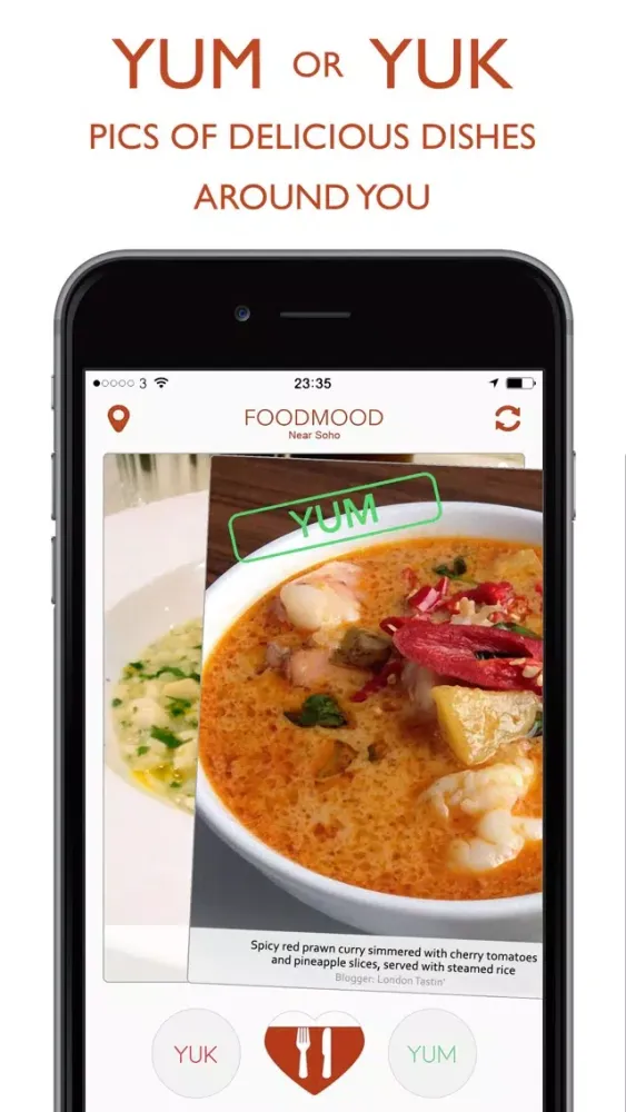 Ảnh chụp màn hình của FoodMood – London restaurants best matching your food mood