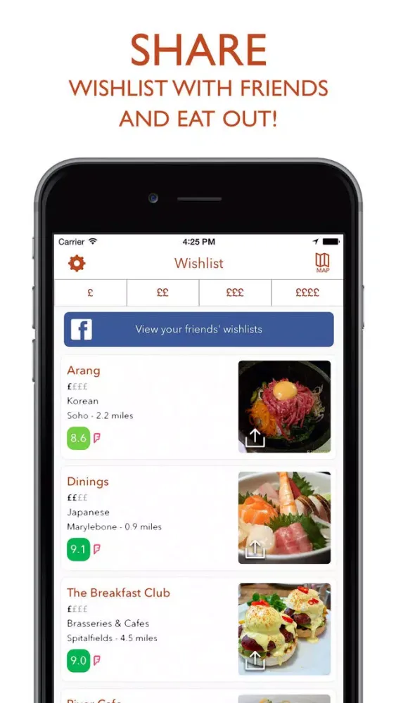 Ảnh chụp màn hình của FoodMood – London restaurants best matching your food mood