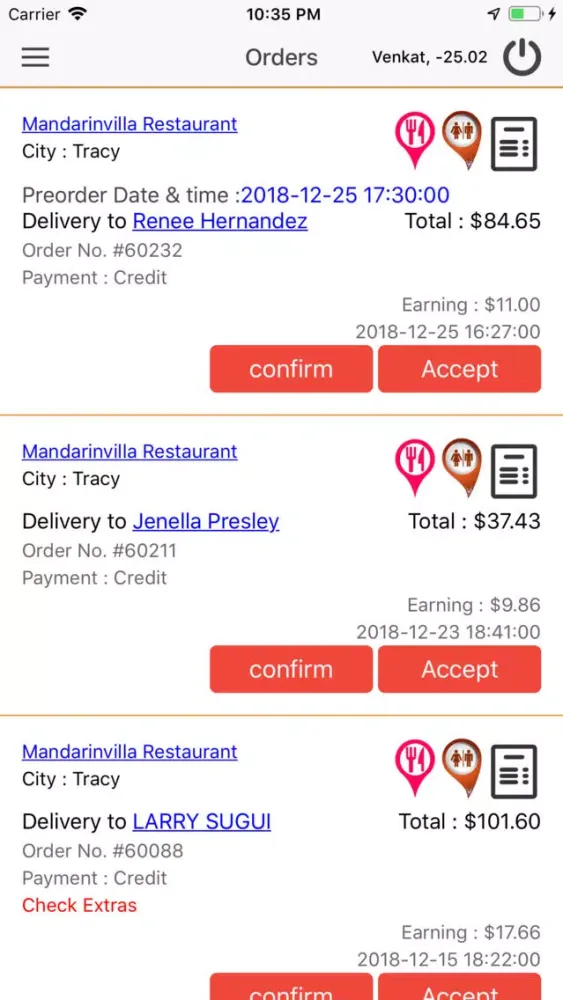 Скриншоты FoodNearU Driver Application