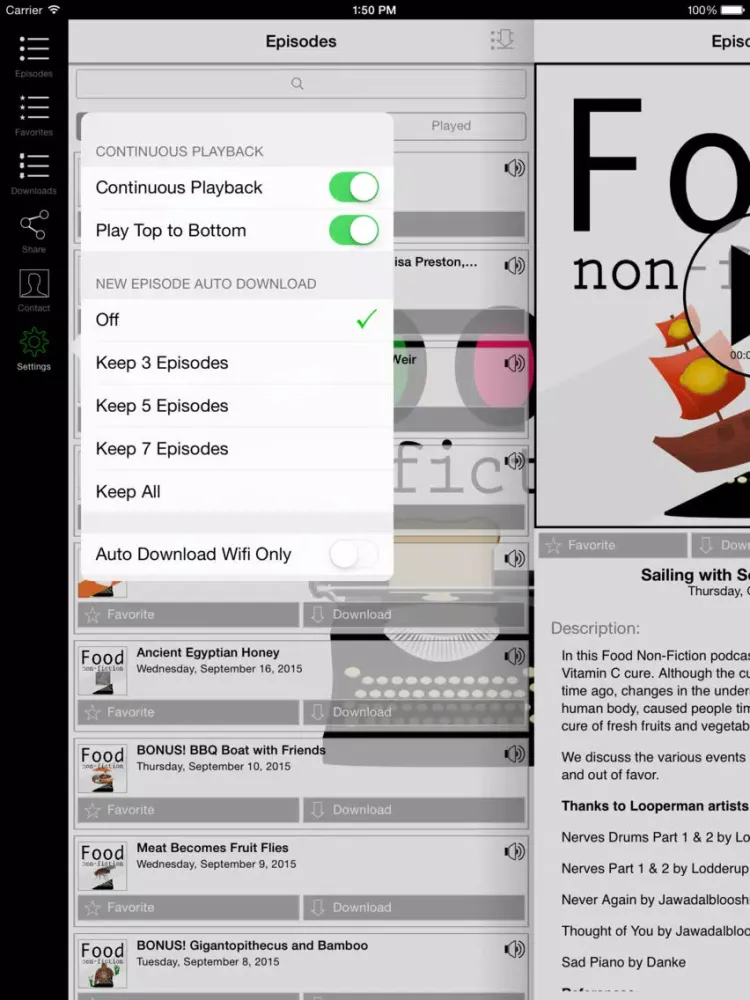 Capturas de tela do Food Non-Fiction iPad 