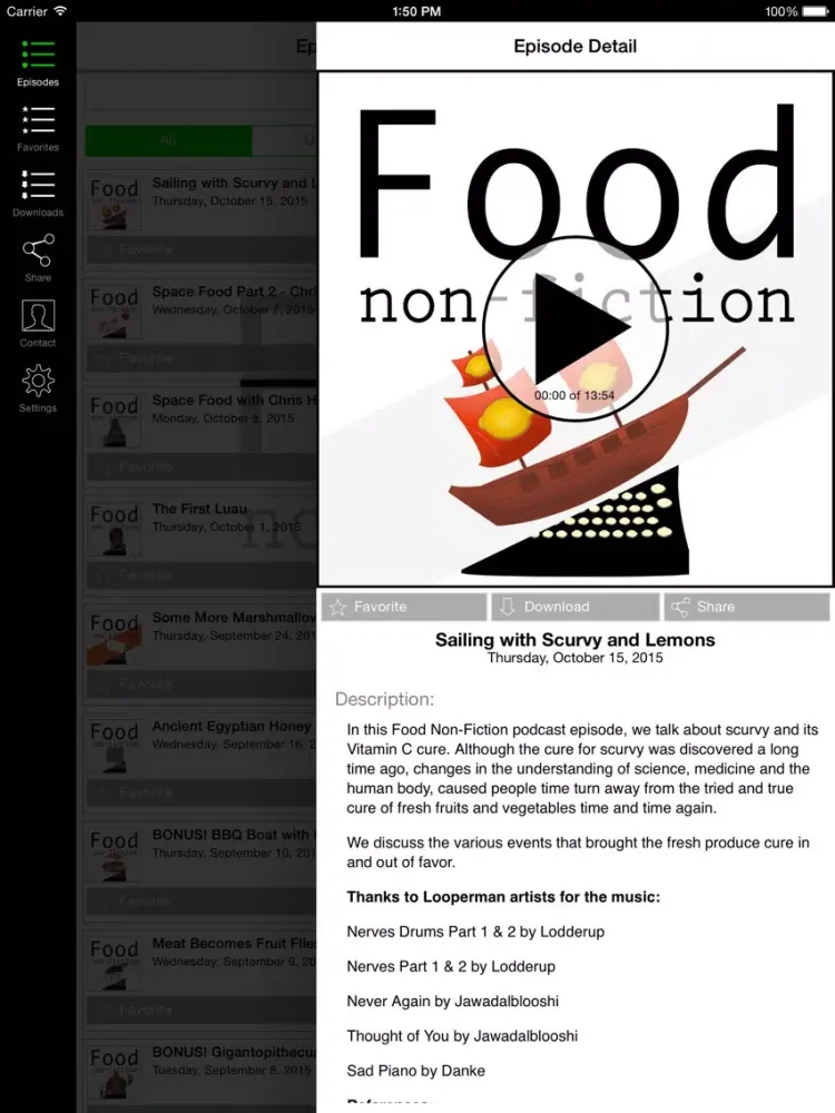 Capturas de tela do Food Non-Fiction iPad 