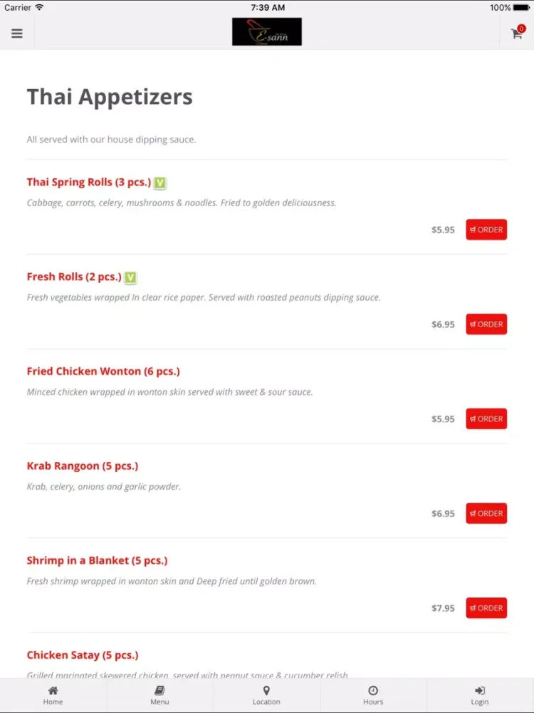 تصاویر Esann Thai & Sushi iPad 
