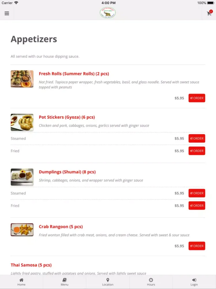 Thai Elephant Restaurant iPad 应用截图
