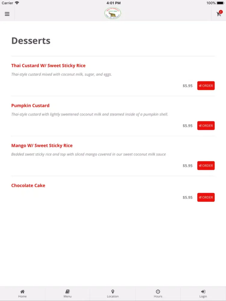 Thai Elephant Restaurant iPad 应用截图