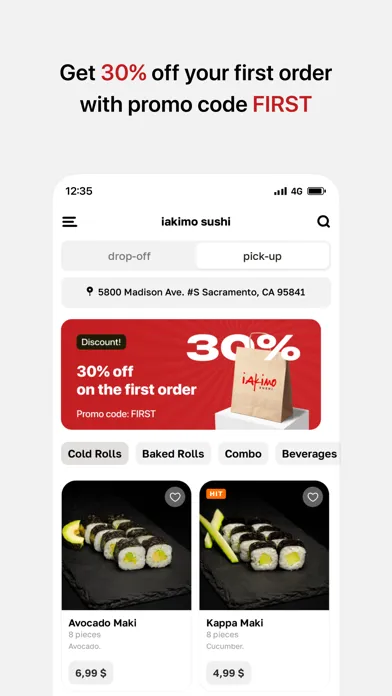Capturas de tela do iakimo sushi