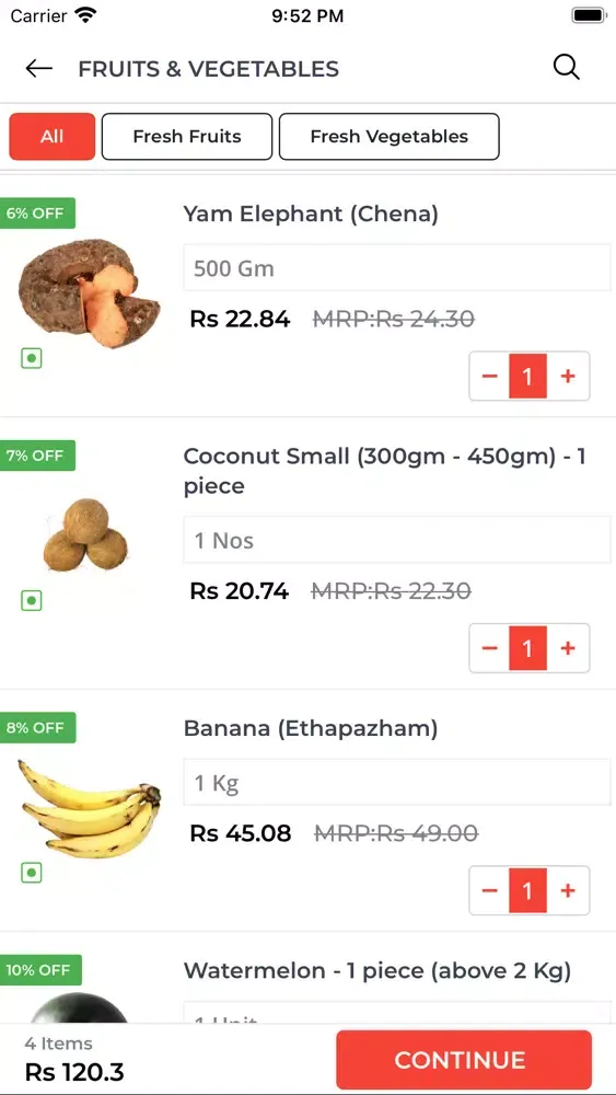 Скриншоты SuperMarket App Demo