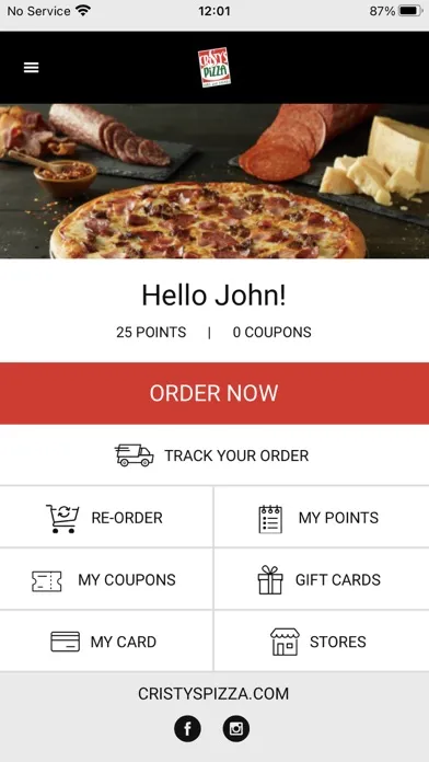 Tangkapan layar Cristy's Pizza