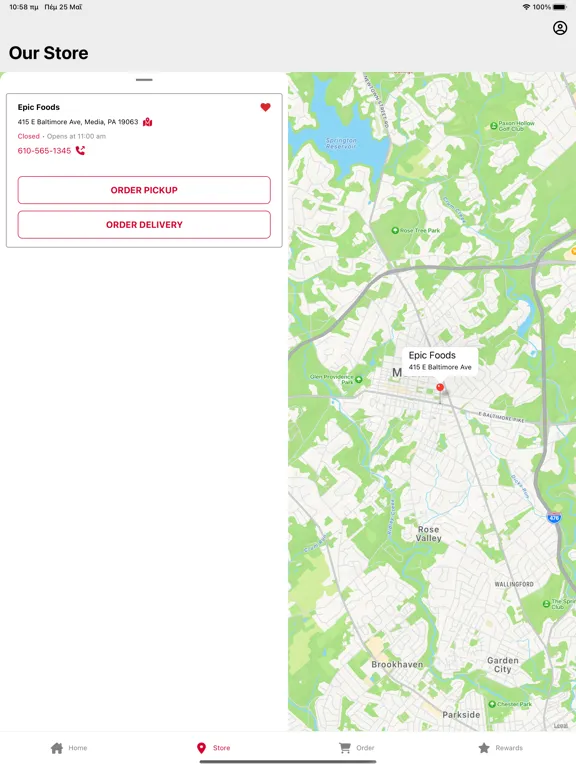 Ảnh chụp màn hình của Epic Foods Mobile App iPad 
