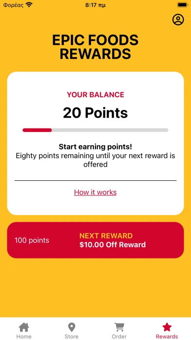 Ảnh chụp màn hình của Epic Foods Mobile App