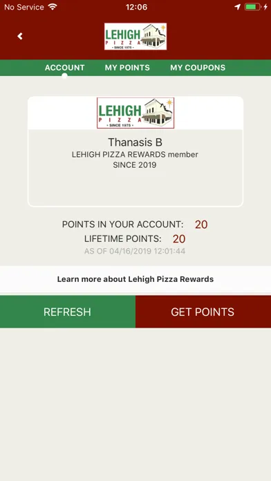 Capturas de tela do Lehigh Pizza
