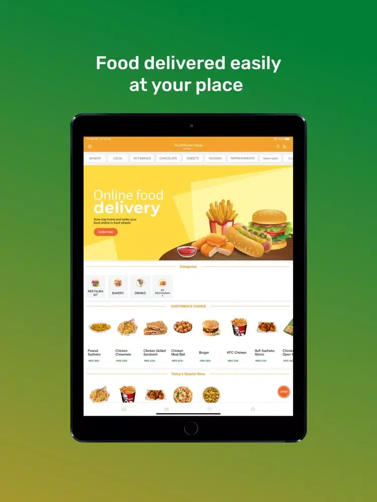 Capturas de tela do FoodWheels Nepal iPad 