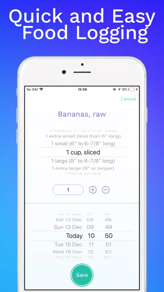 Ảnh chụp màn hình của FoodWise Calorie Counter