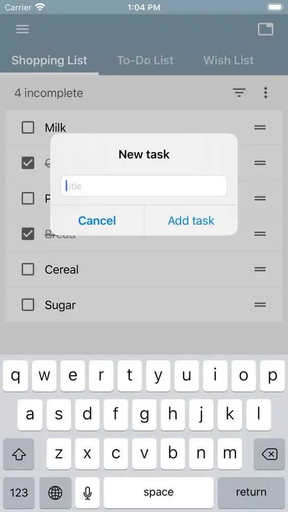Taskmate: Tab based Todo list Screenshots
