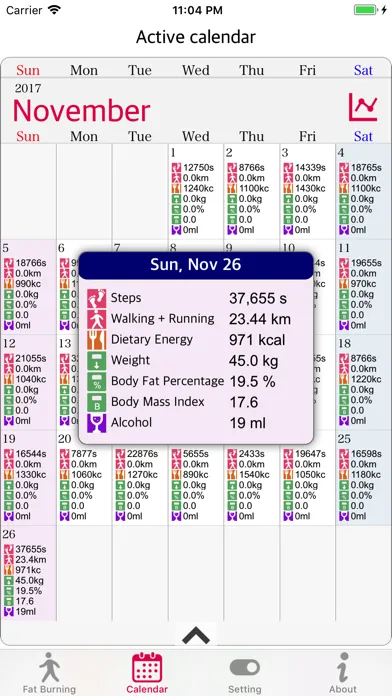 Capturas de tela do Fat-Burning