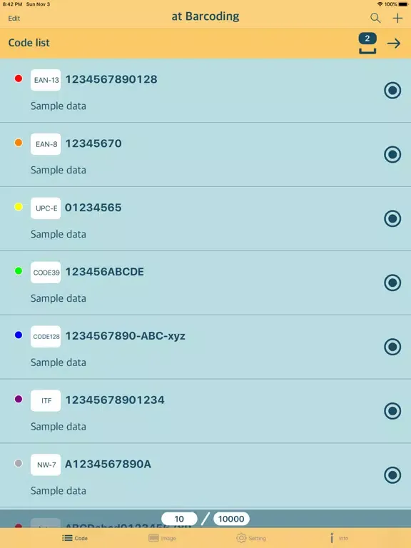 at Barcoding iPad  Screenshots
