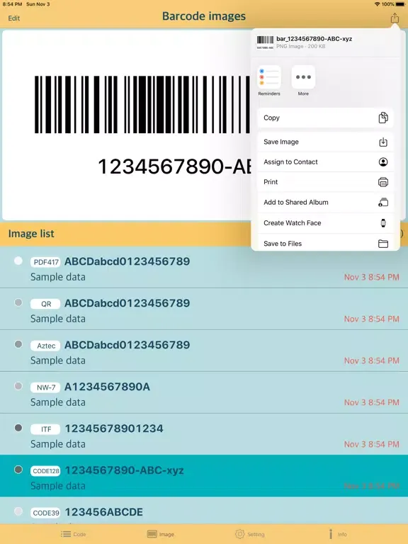 at Barcoding iPad  Screenshots