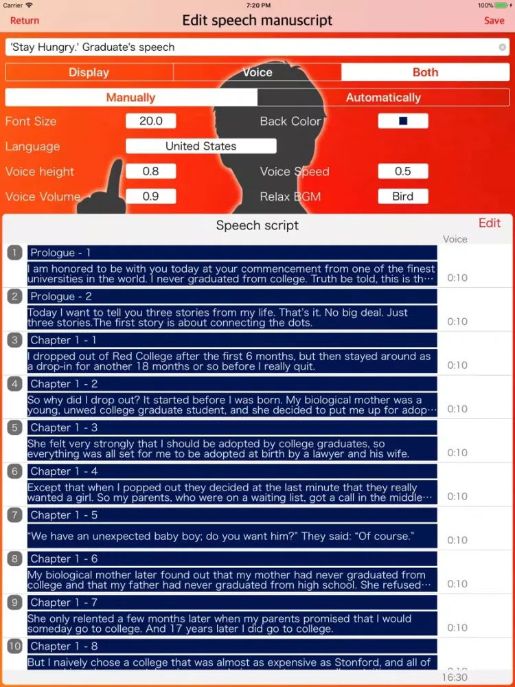 Zrzuty ekranu SpeechNavi iPad 