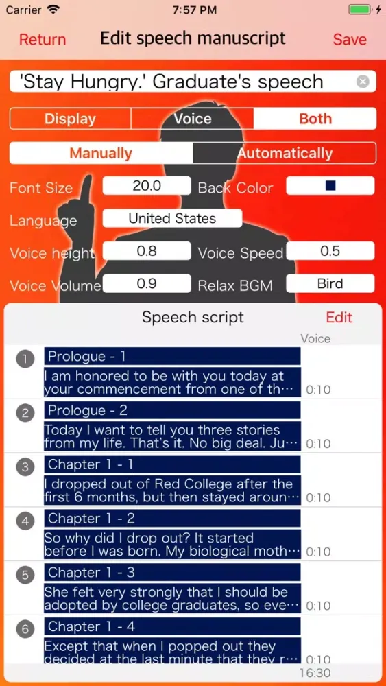 Zrzuty ekranu SpeechNavi