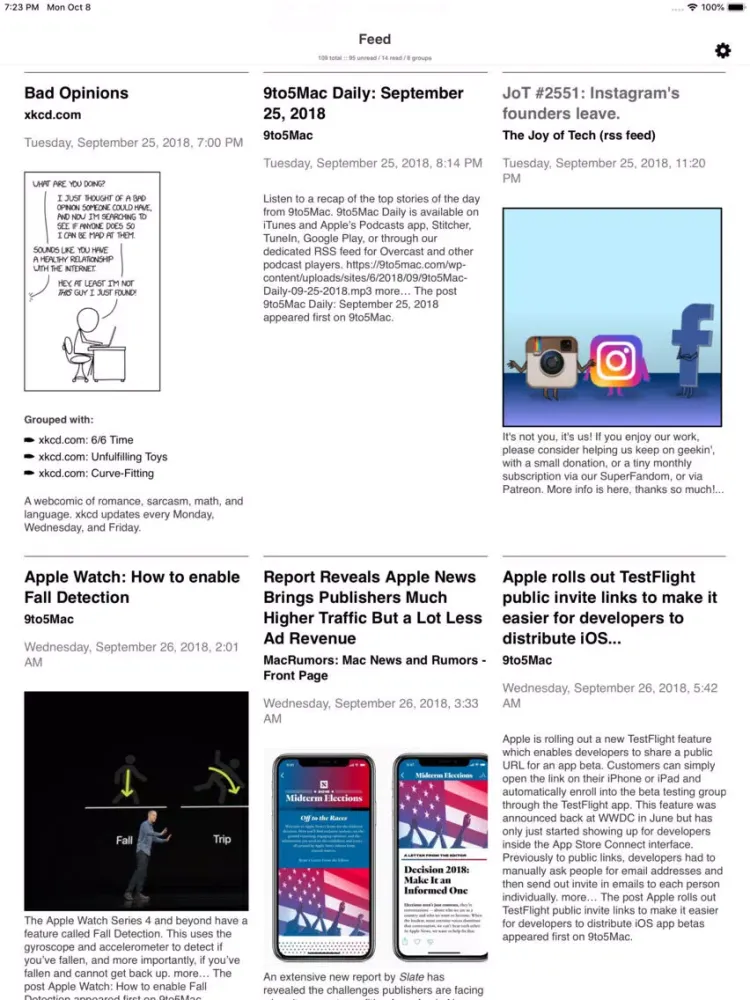 Grouper Feed iPad 应用截图
