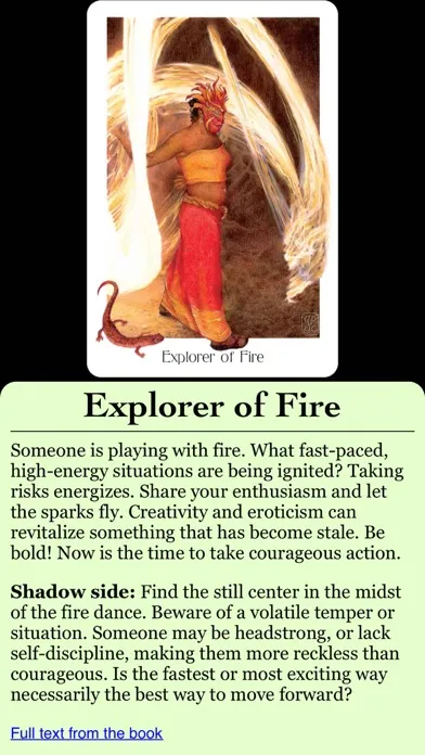 Capturas de tela do Gaian Tarot