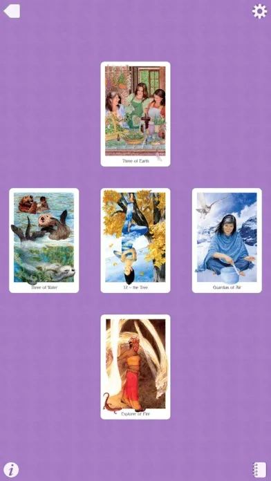 Capturas de tela do Gaian Tarot